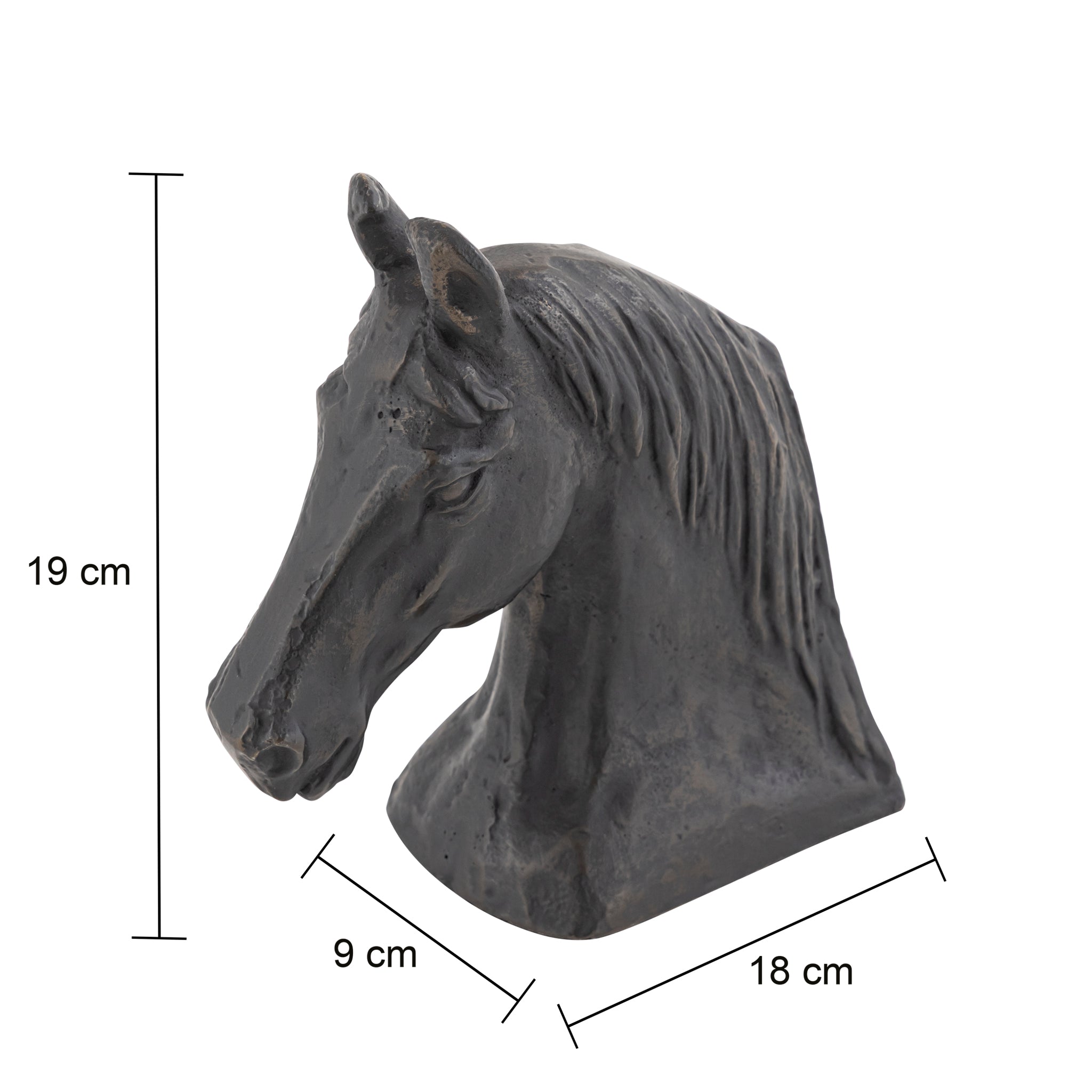 Valor Decorative Horse Figurine – Aluminum Animal Ornament in Antique Bronze
