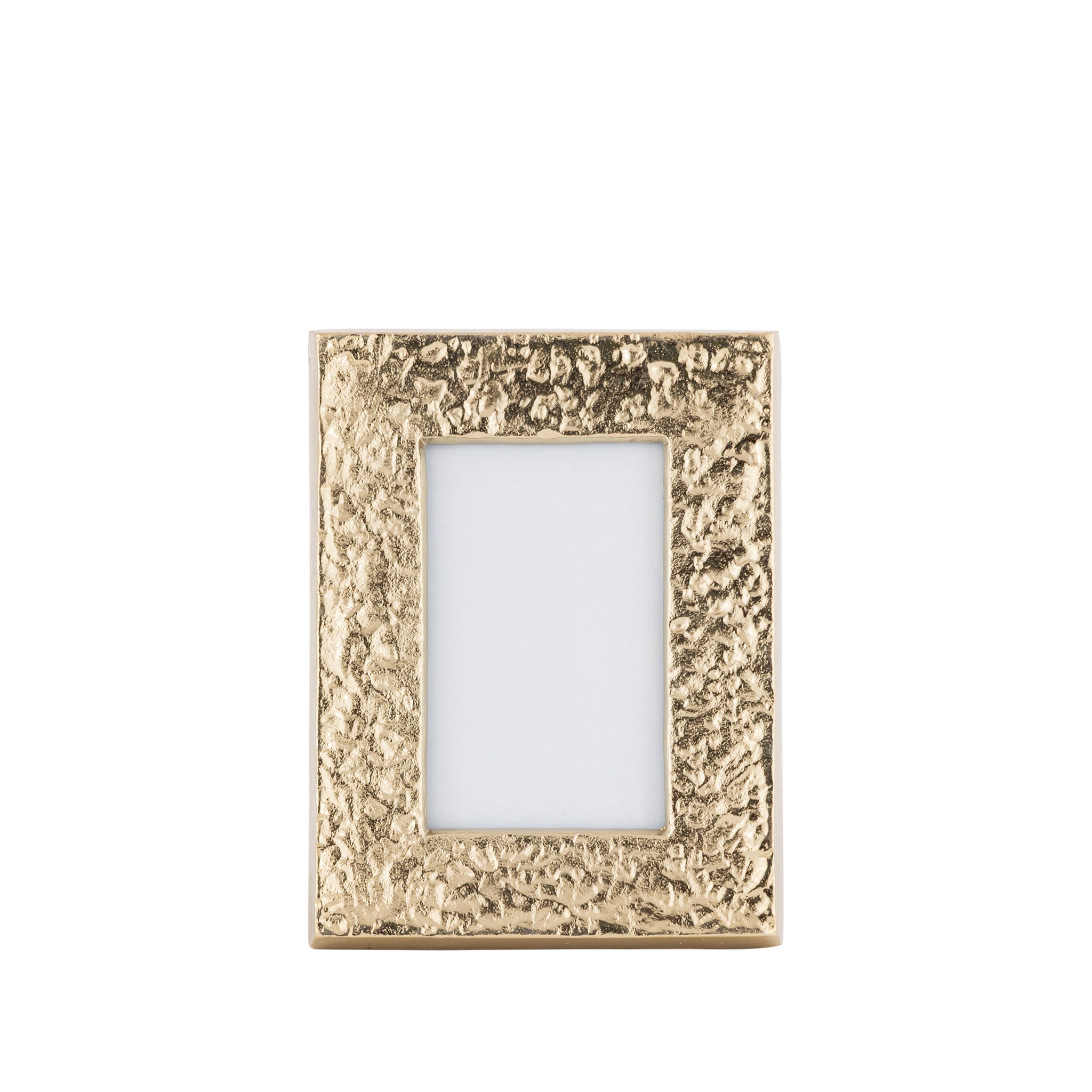 Textured Gold Aluminum Photo Frame – Tabletop Picture Frame with Glass Front (4×6, 5×7)