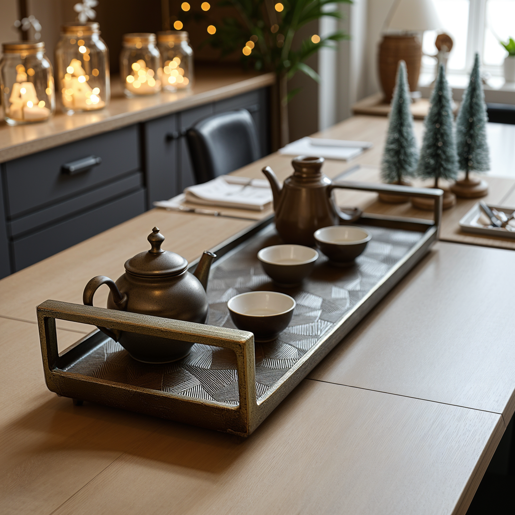 Antique Gold Rectangle Tray: Modern Farmhouse Coffee Table Centerpiece