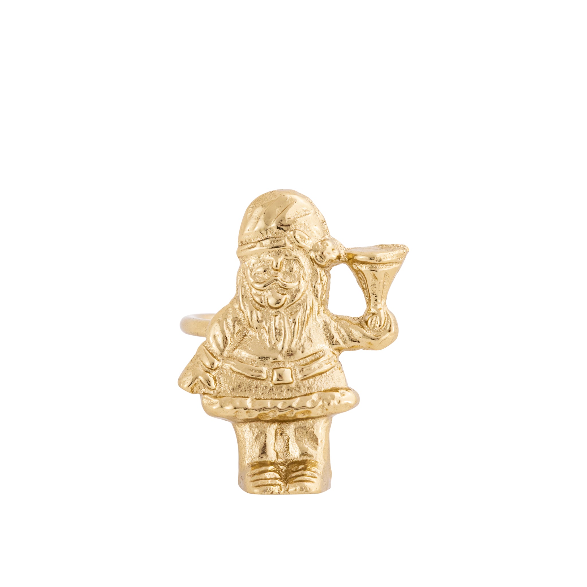 Gold Santa Napkin Rings – Elegant Metal Table Decoration (Set of 4)