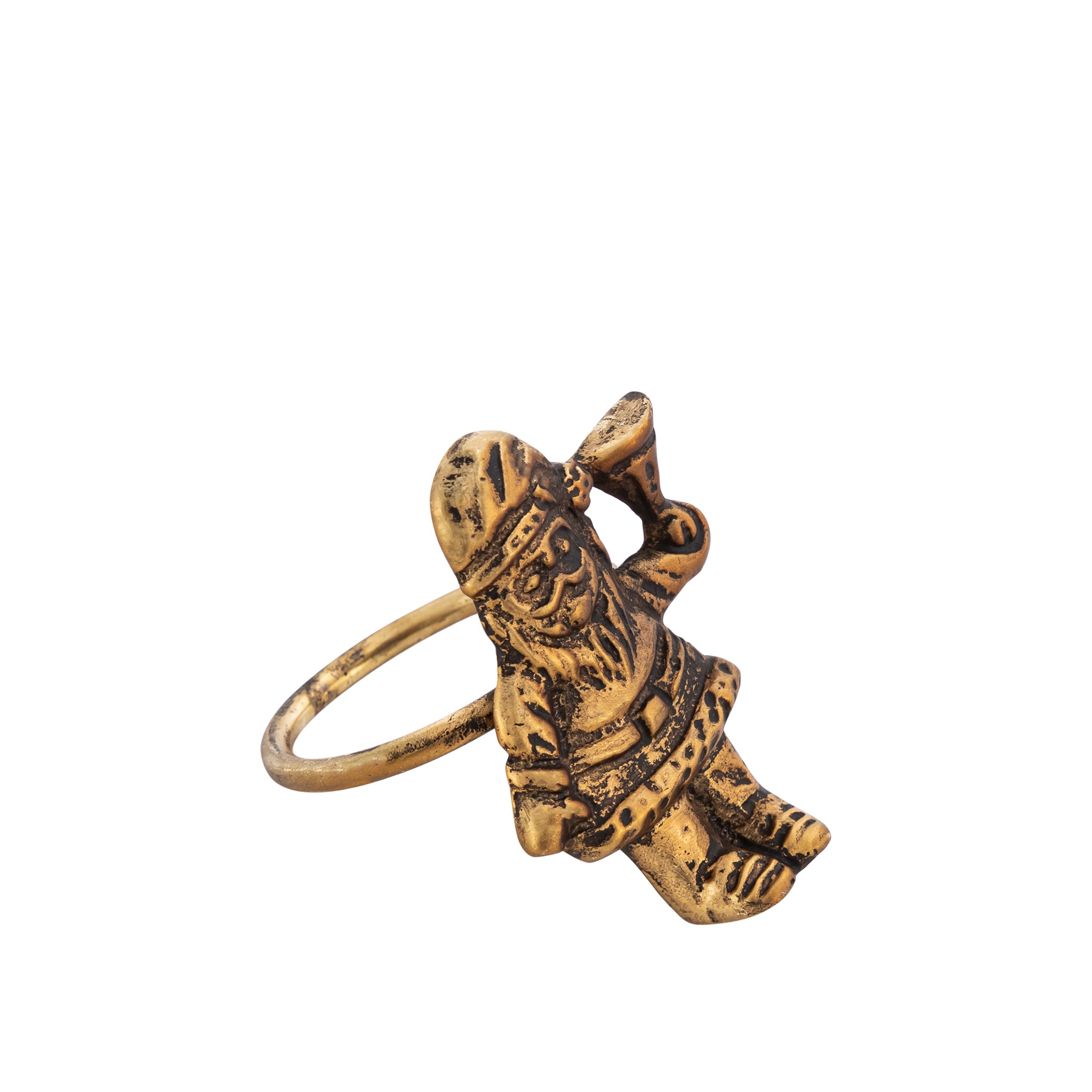 Antique Gold Santa Napkin Rings – Elegant Metal Table Decoration (Set of 4)