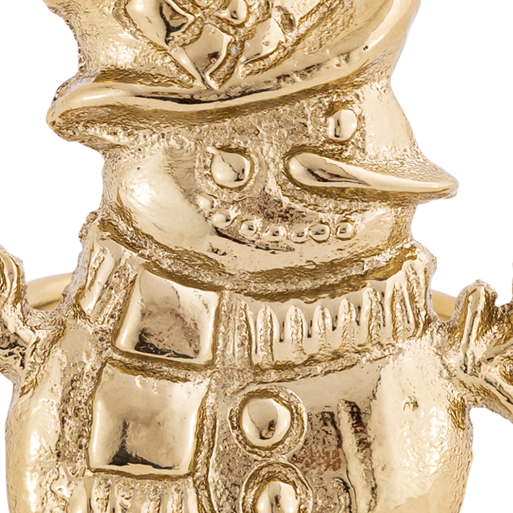 Gold Snowman Napkin Rings – Decorative Metal Holiday Table Setting (Set of 4)