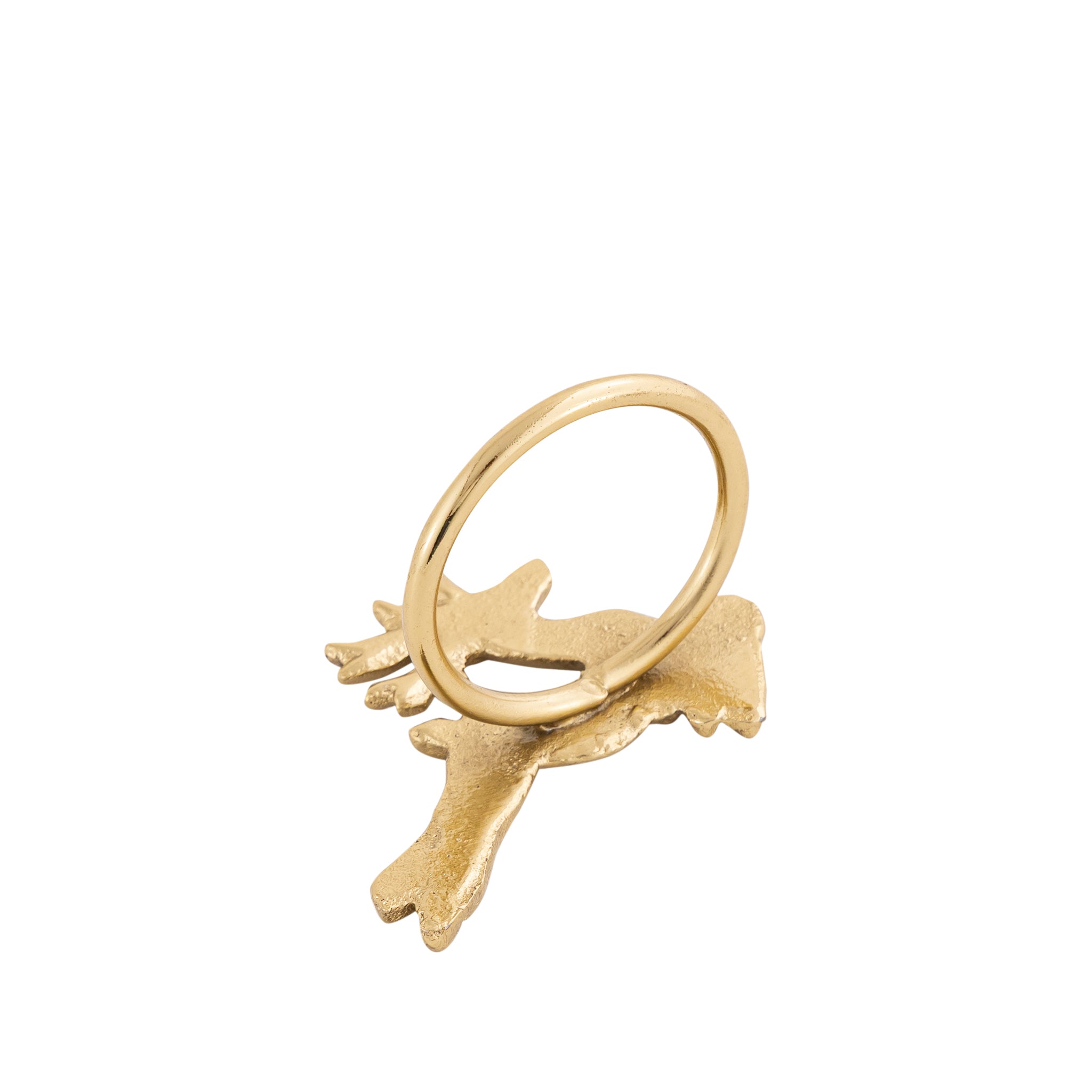 Gold Handcrafted Aluminium Reindeer Napkin Rings – Set of 4