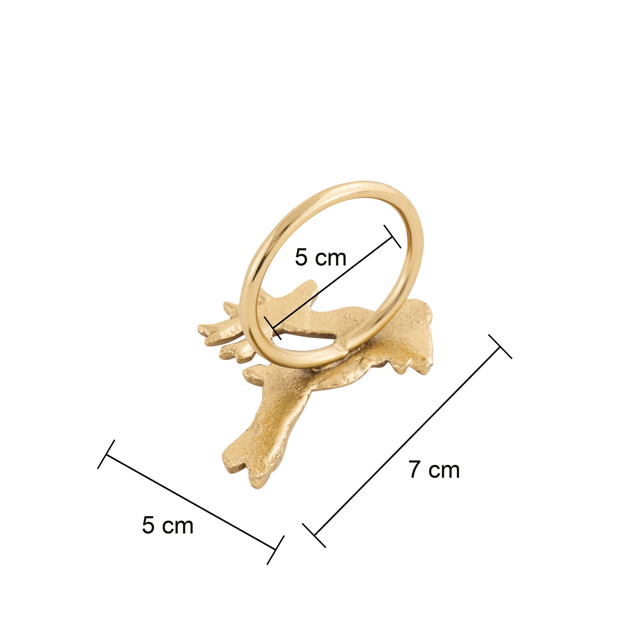 Gold Handcrafted Aluminium Reindeer Napkin Rings – Set of 4