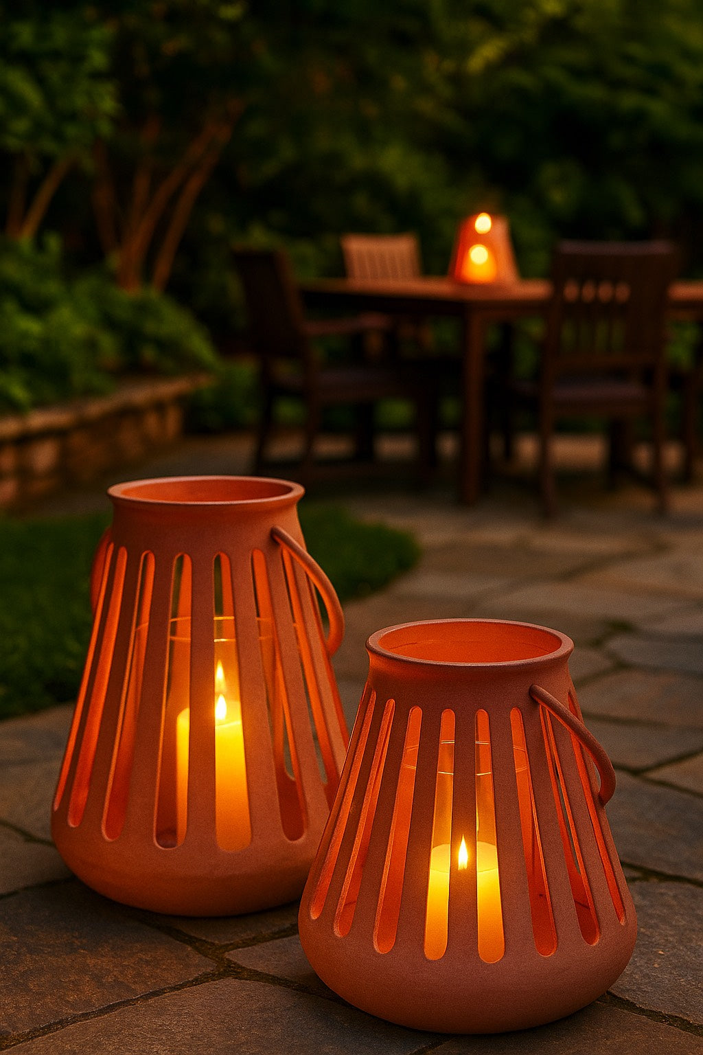 Auryn Rustic Washed-Finish Hurricane Lantern – Indoor Outdoor Porch Decor