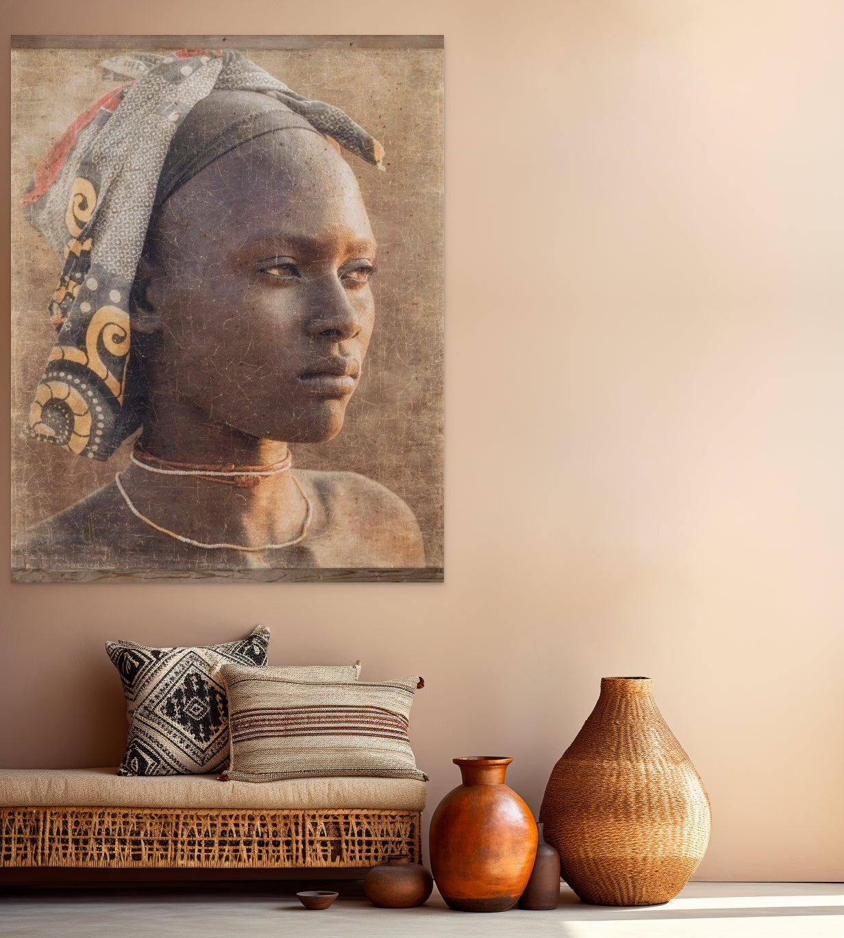 Elegant Woman Portrait Wall Art – Figurative Modern Farmhouse Décor