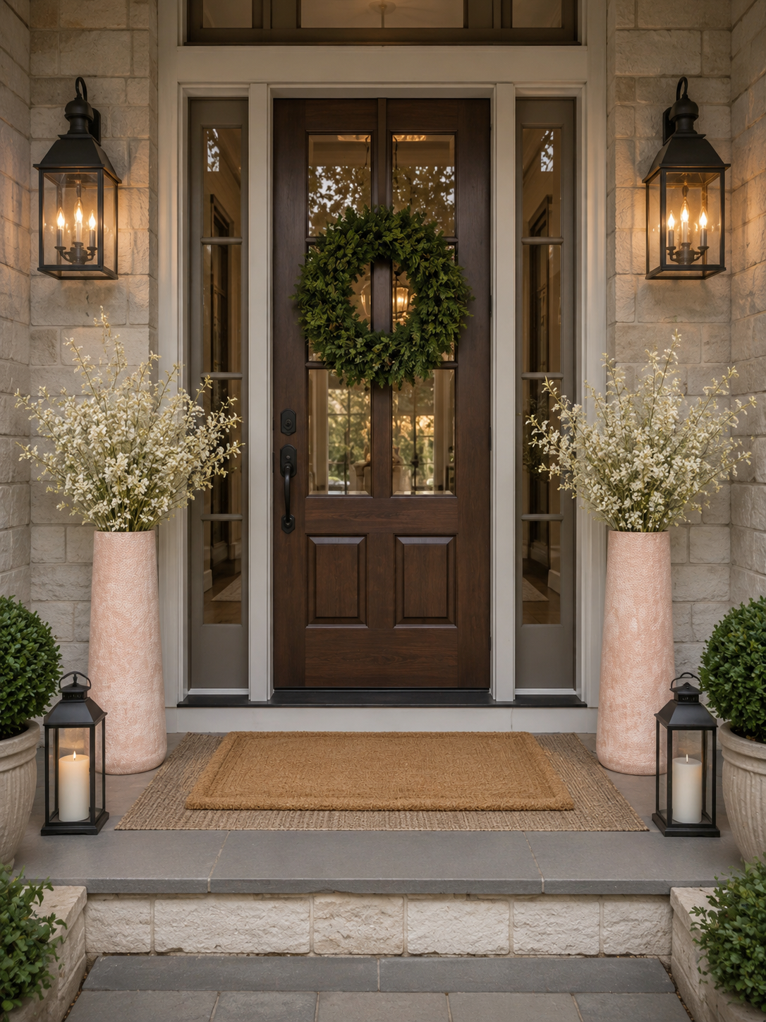 Aveline Textured Tall Metal Vase Bundle