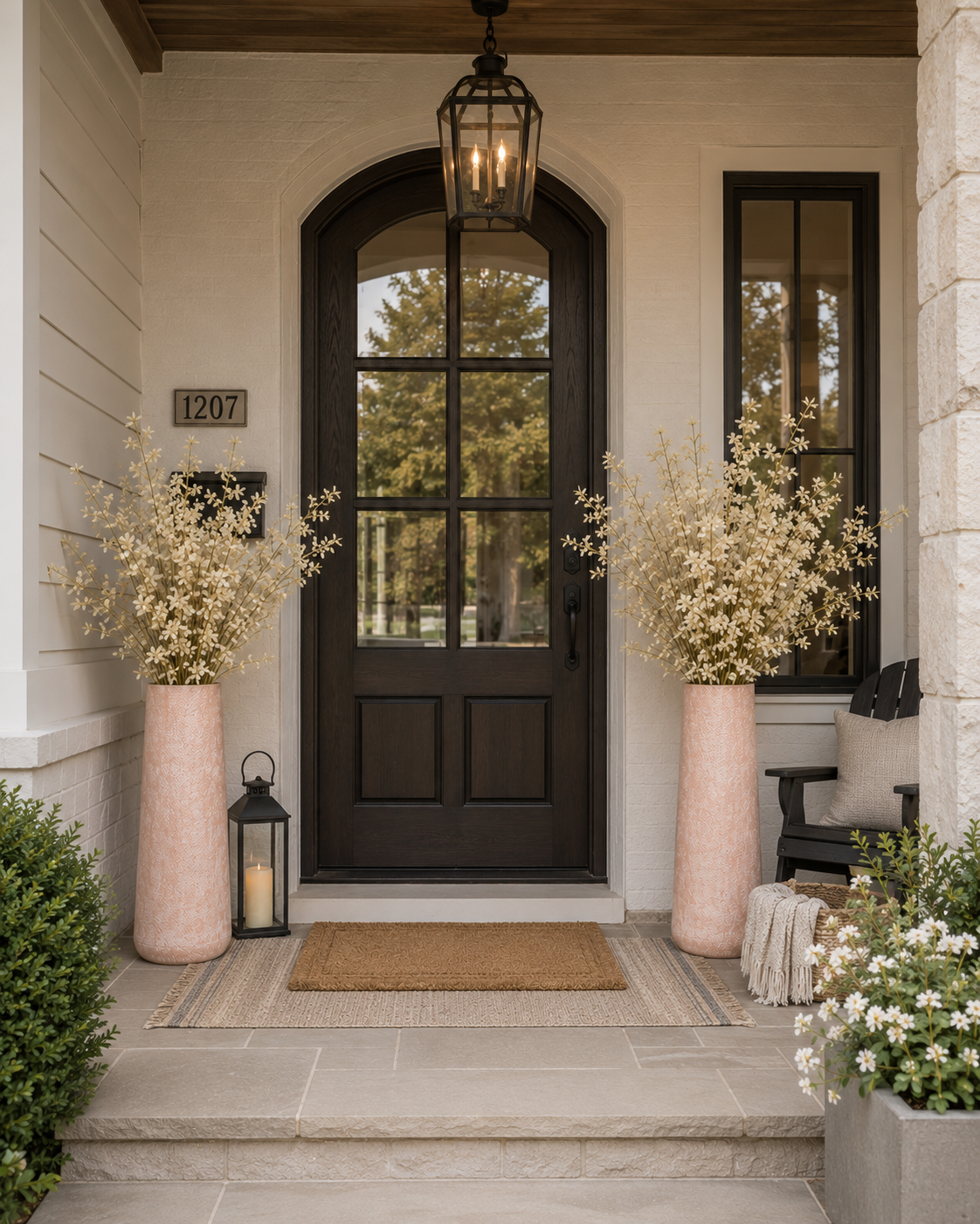 Aveline Textured Tall Metal Vase Bundle