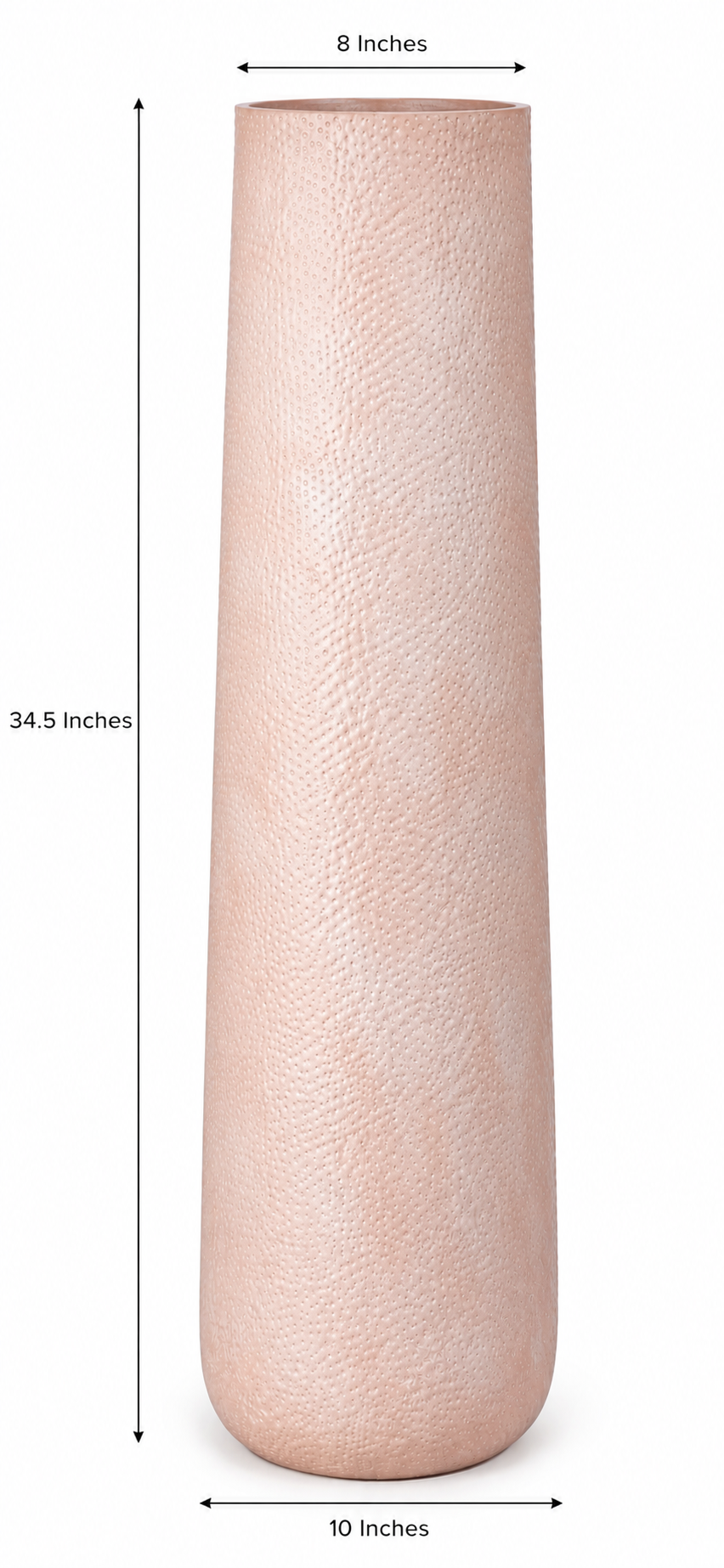 Aveline Textured Tall Metal Vase