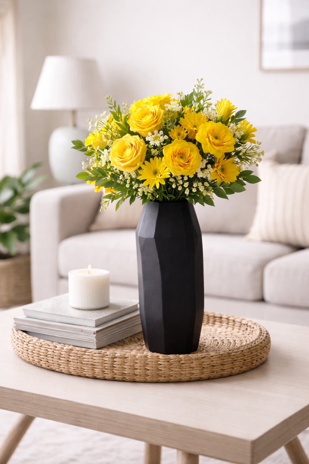 Barnsley Metal Vase Matte Black Finish