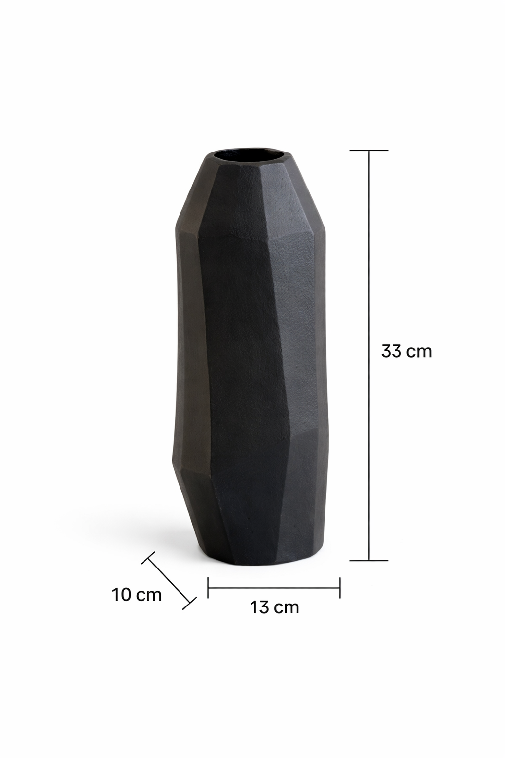 Barnsley Metal Vase Matte Black Finish