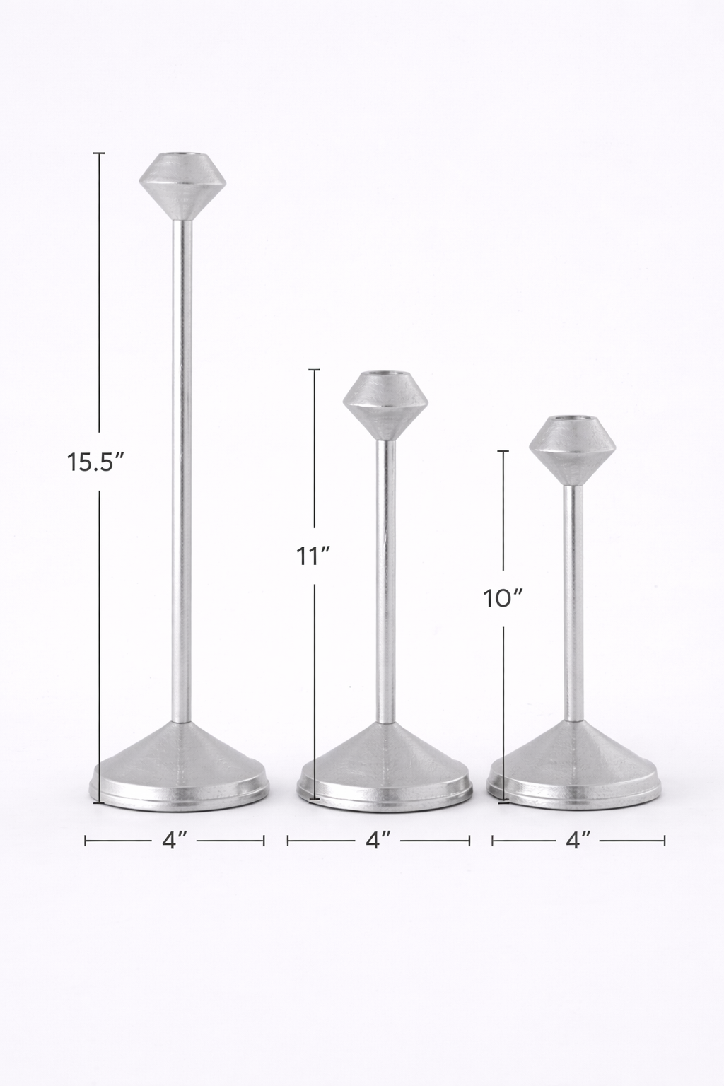 Lunare Elegant Metal Candle Holder Set of 3 Timeless Home Accent