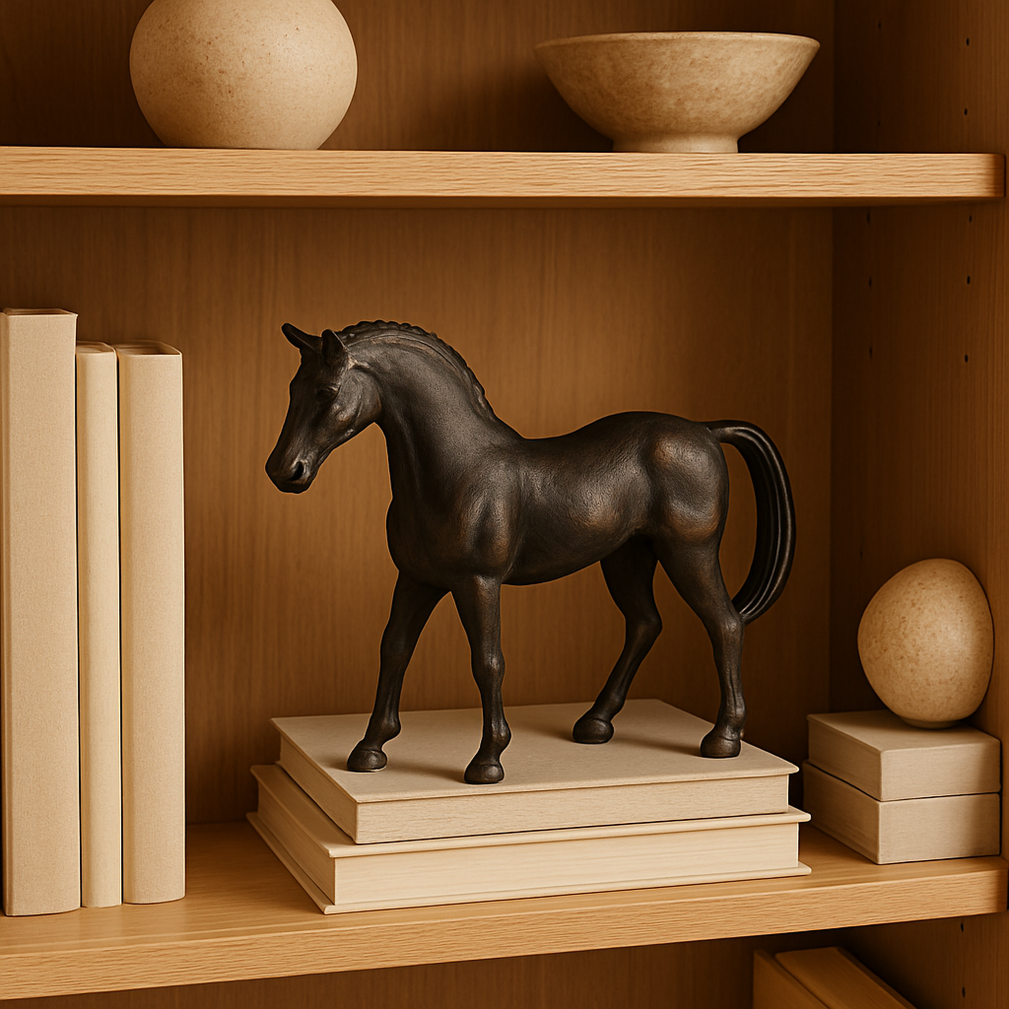 Trova Decorative Horse Figurine – Aluminium Animal Sculpture in Antique Bronze