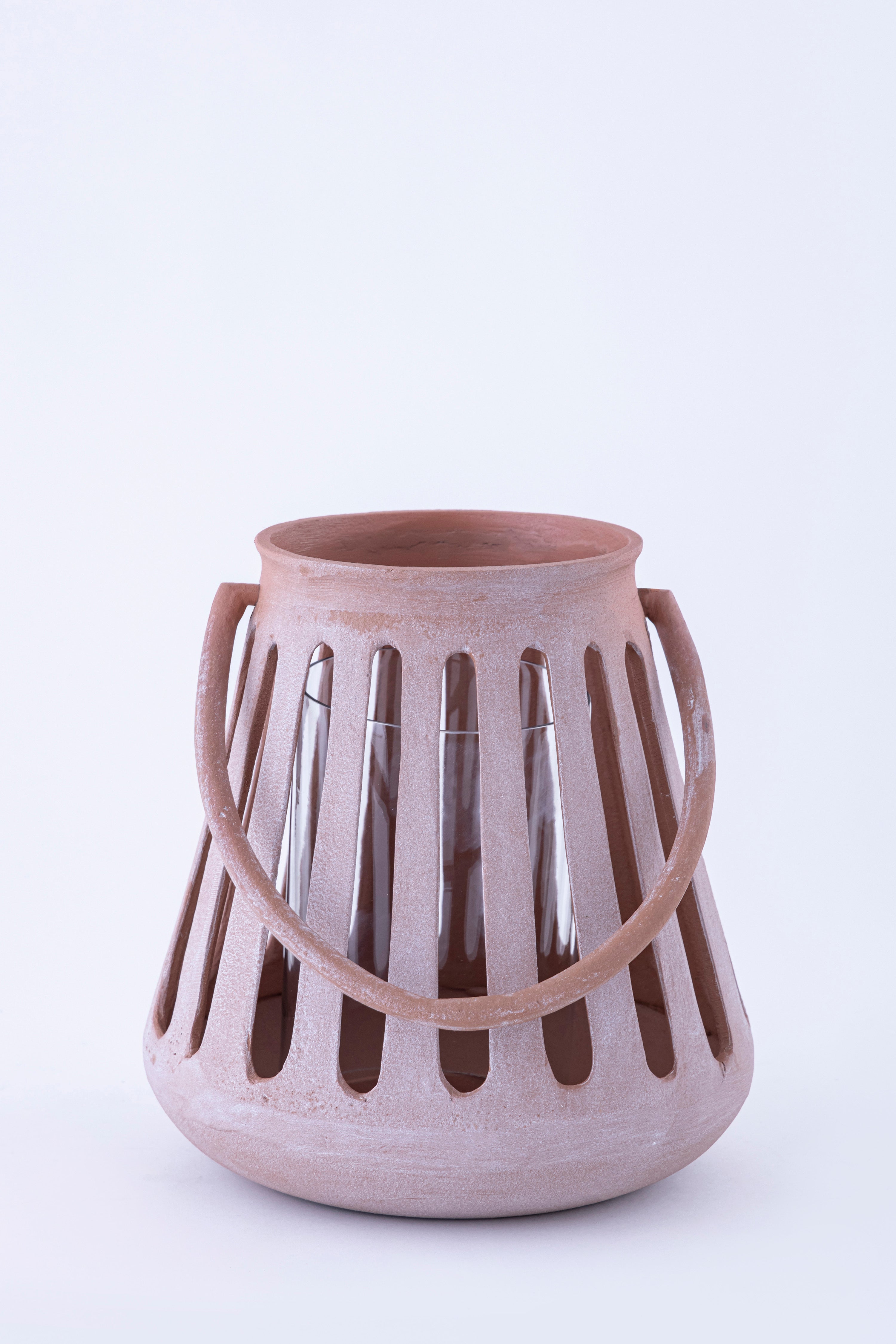 Auryn Rustic Washed-Finish Hurricane Lantern – Indoor Outdoor Porch Decor