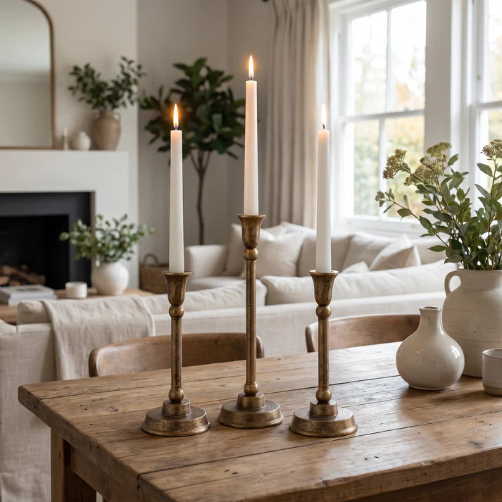 Telford Candleholders Antique Brass (Set of 3)