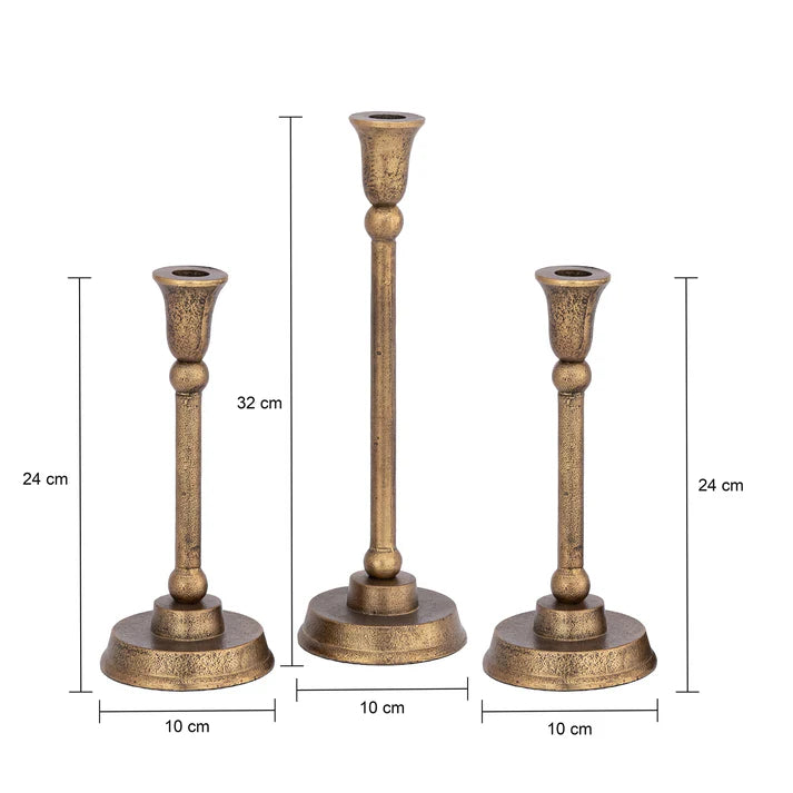 Telford Candleholders Antique Brass (Set of 3)
