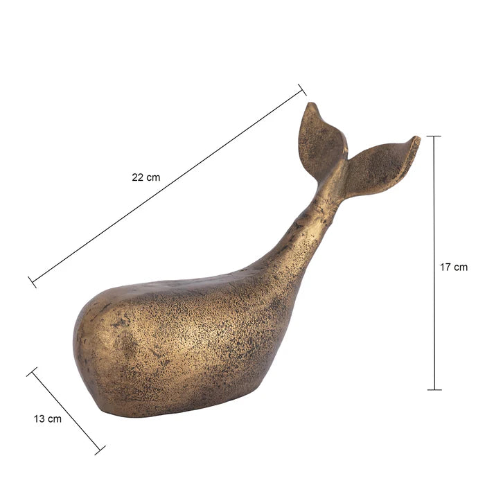 Flipper Dolphin Statuette Antique Brass Bundle