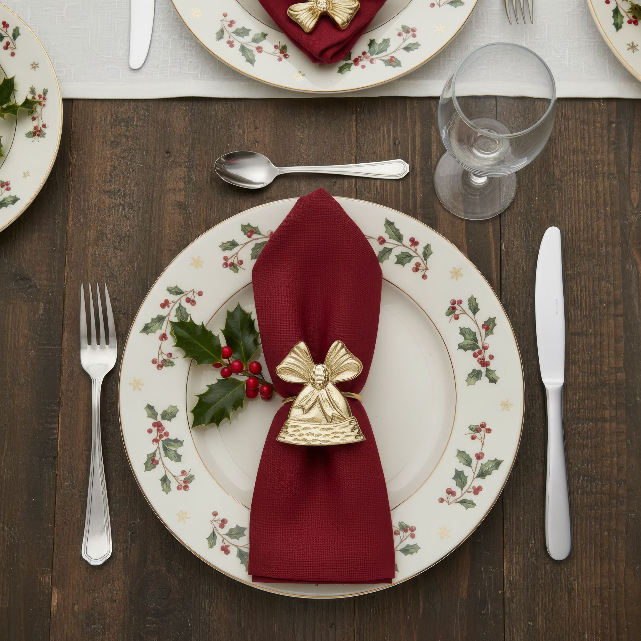 Gold Jingle Bell Napkin Rings – Decorative Metal Table Setting (Set of 4)