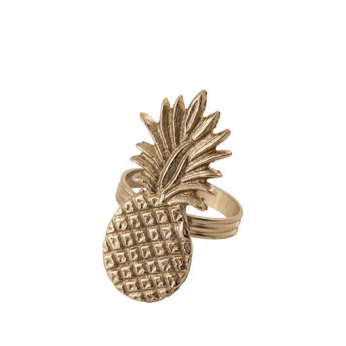 Pineapple Metal Napkin Ring Gold (Set of 4)