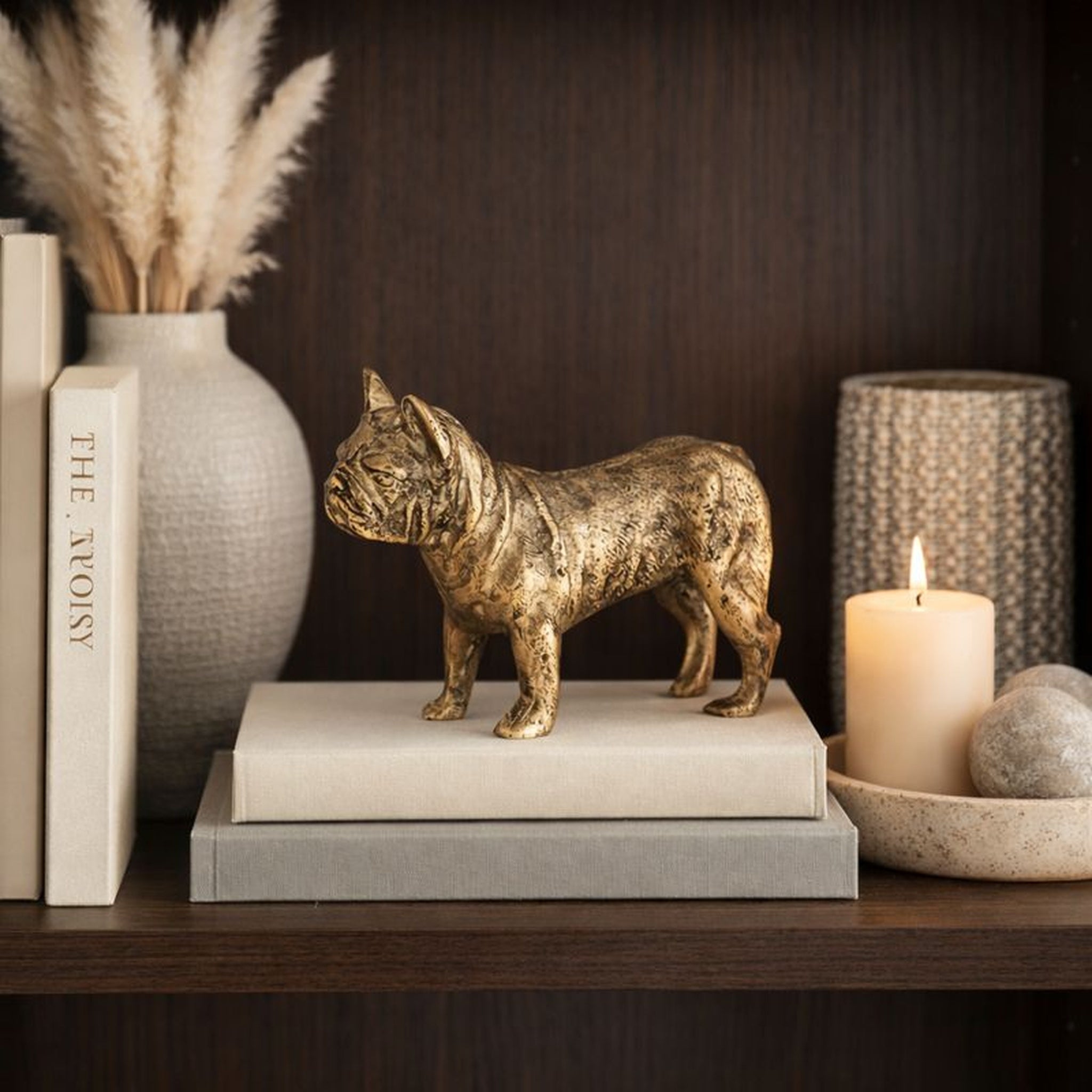 Buster Dog Object Antique Brass Finish