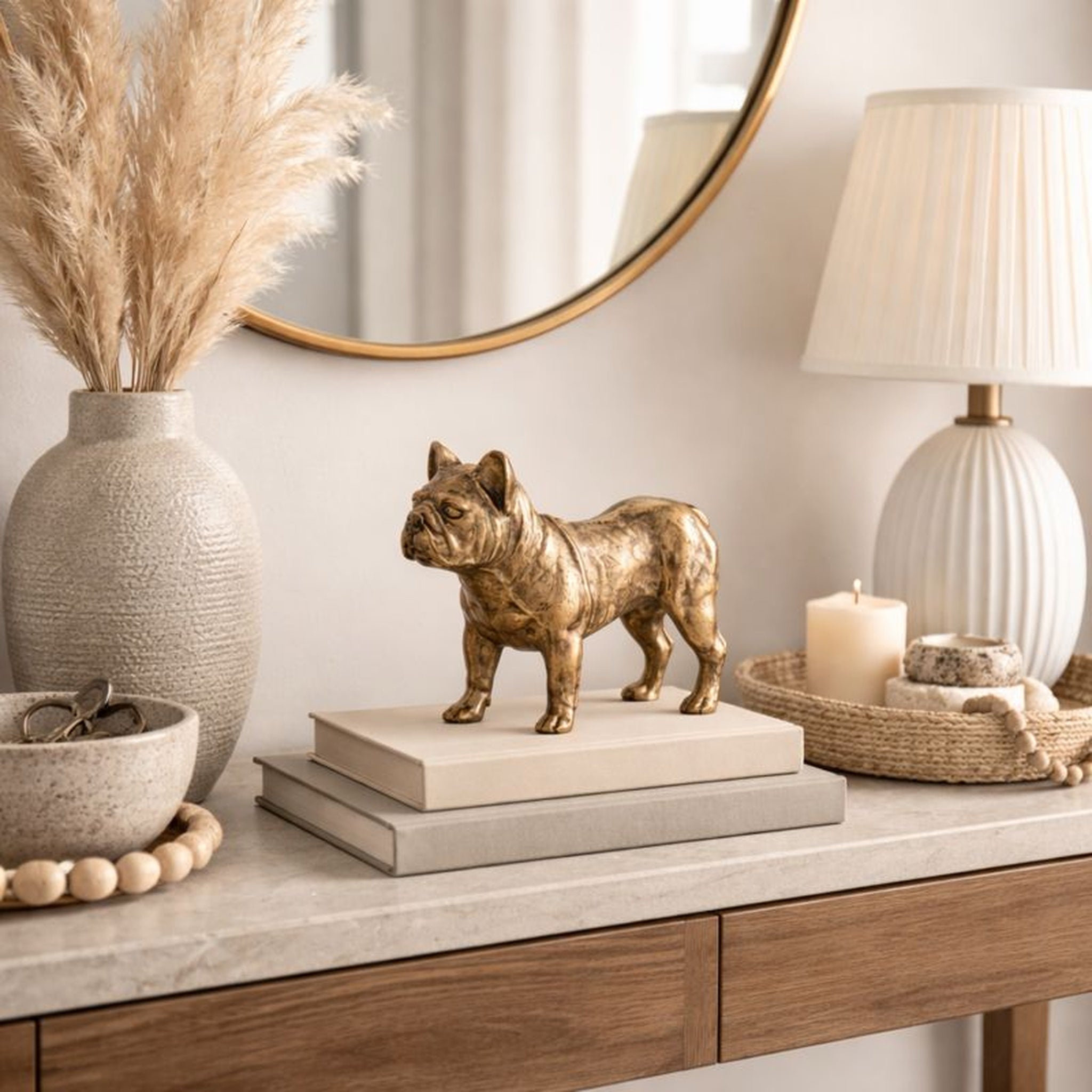 Buster Dog Object Antique Brass Finish