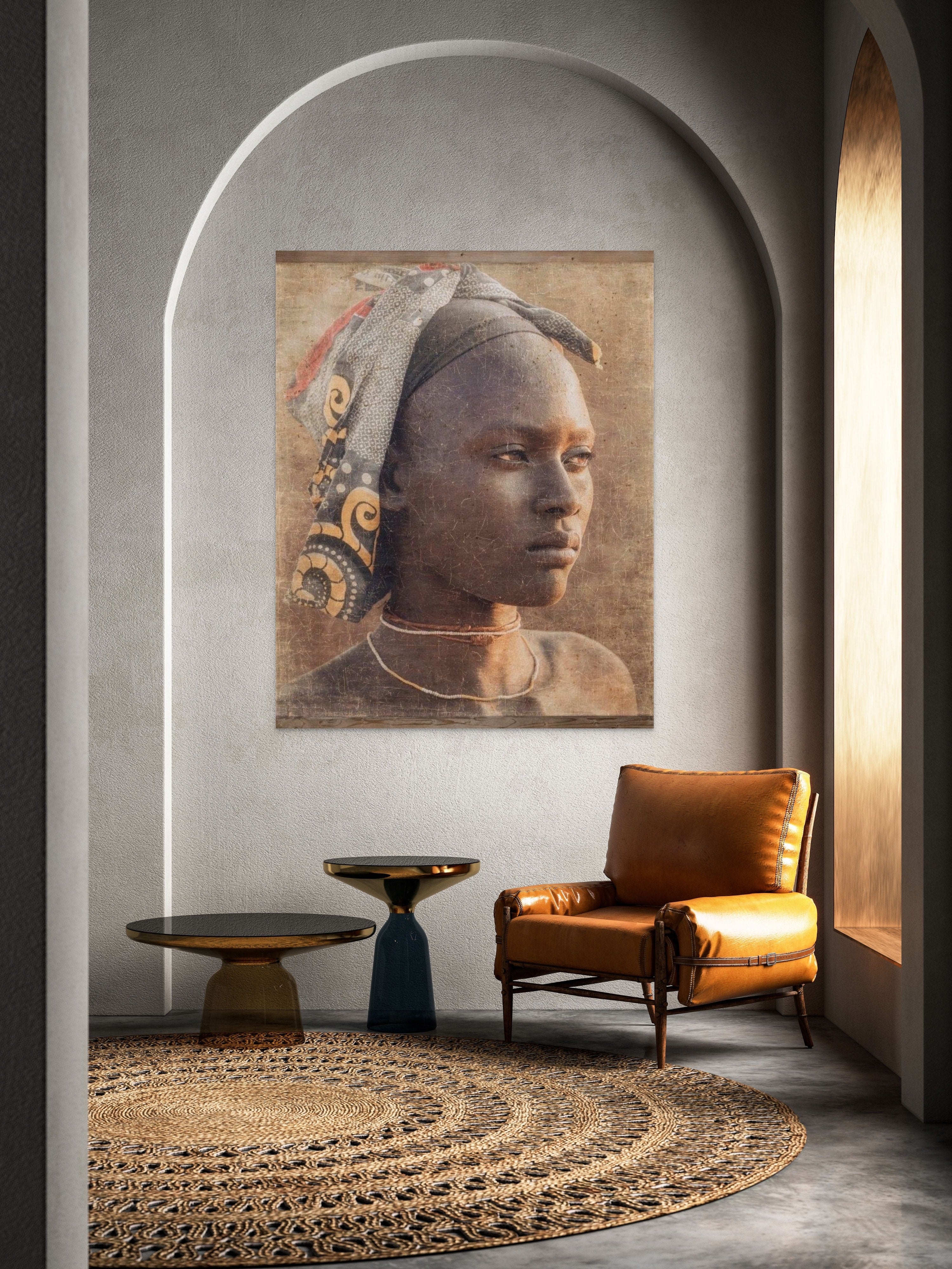 Elegant Woman Portrait Wall Art – Figurative Modern Farmhouse Décor