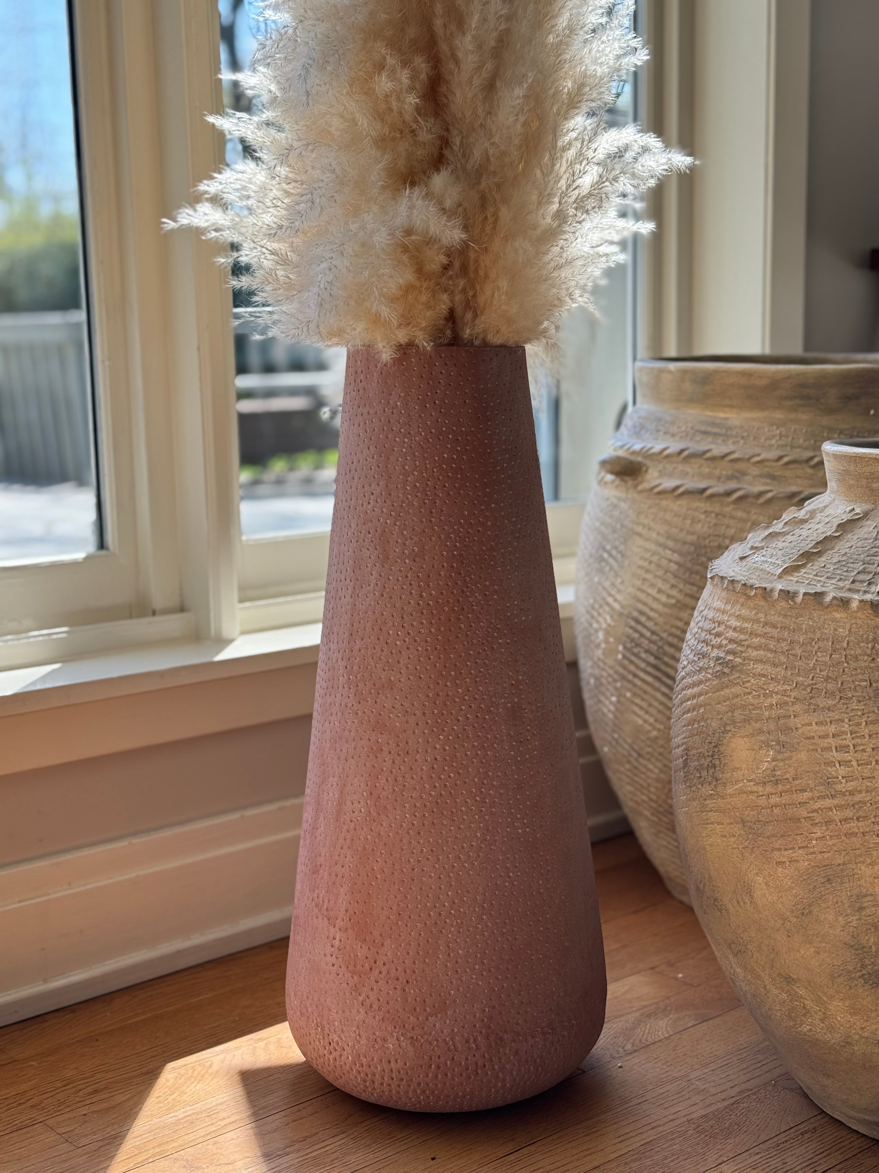 Clayra Modern Farmhouse Tall Metal Vase