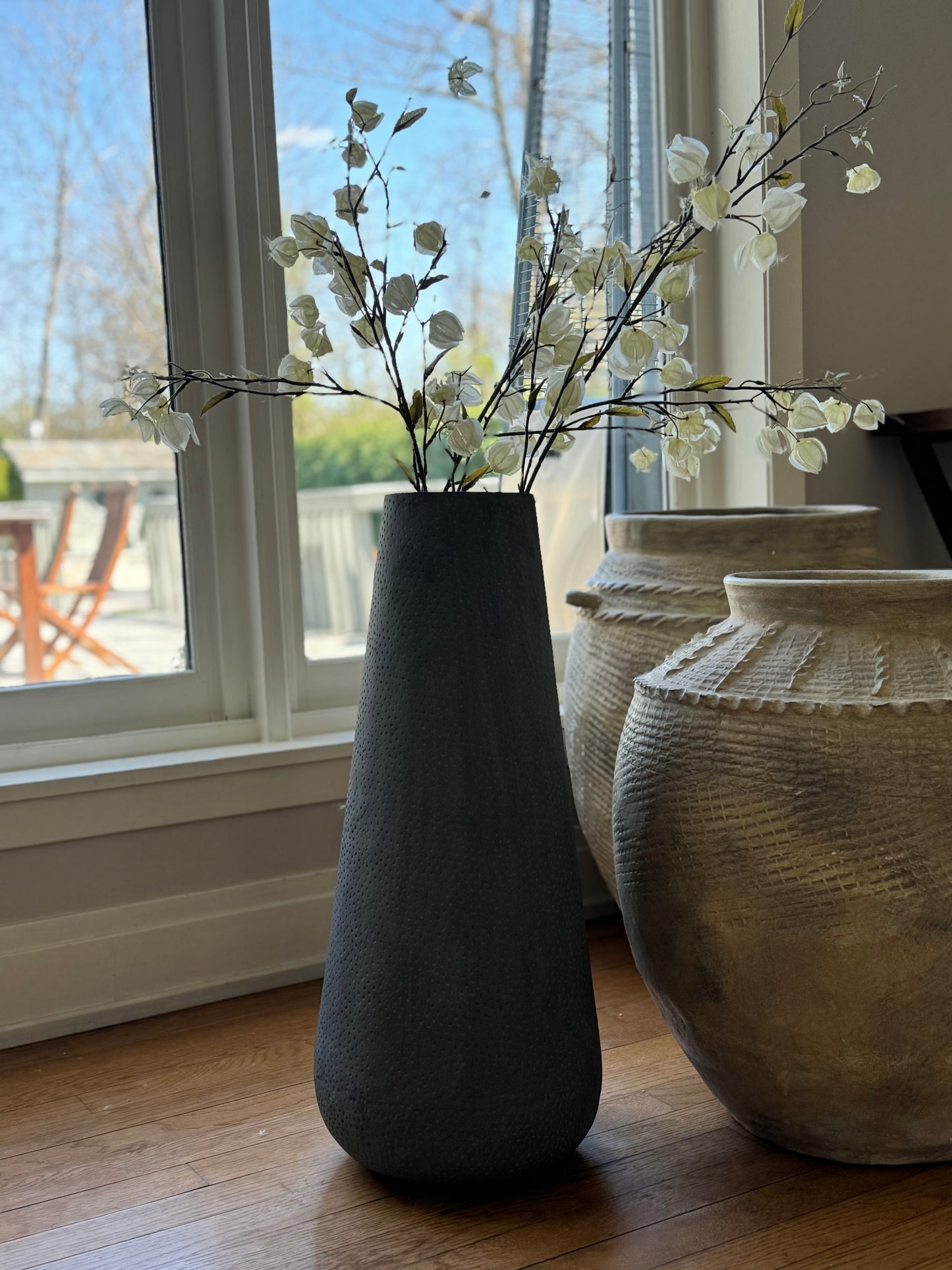 Clayra Modern Farmhouse Tall Metal Vase