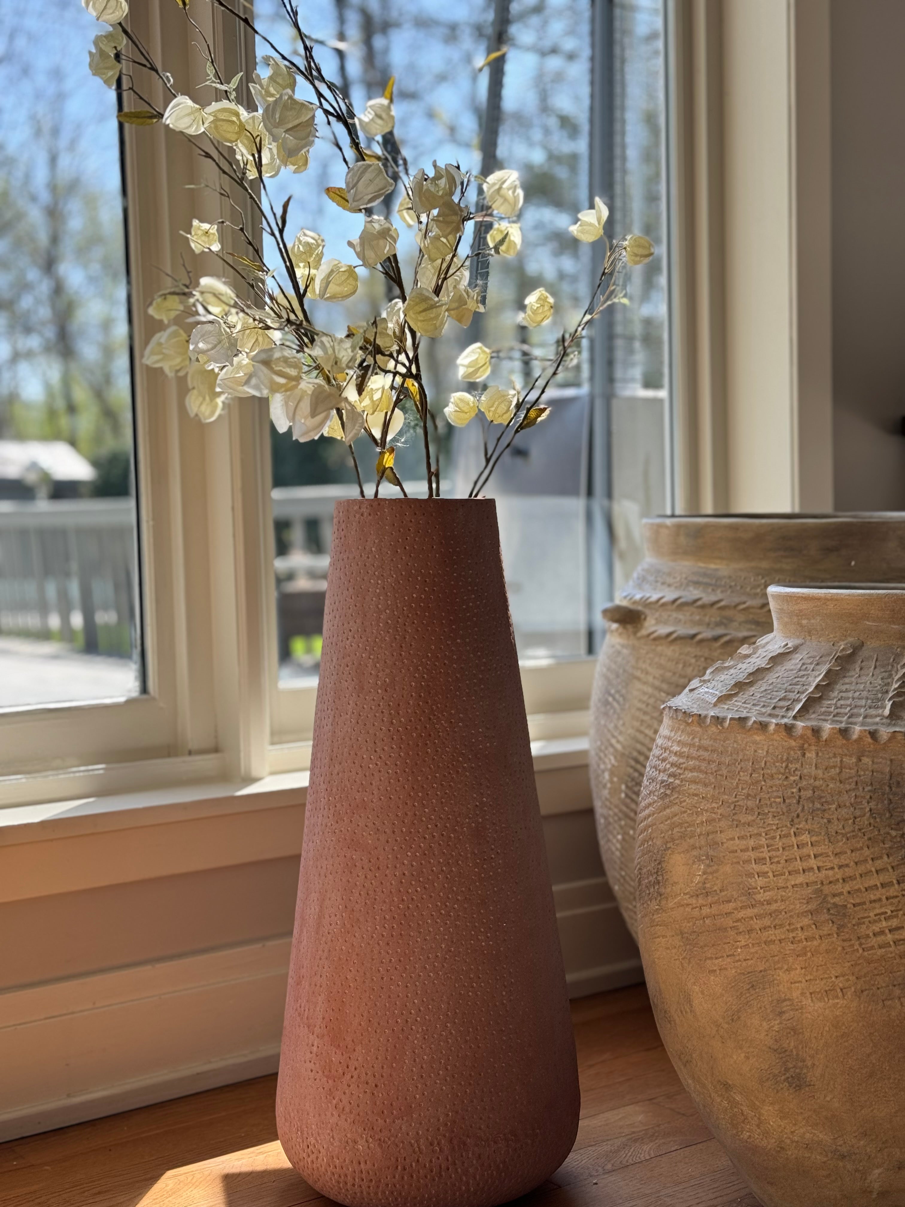Clayra Modern Farmhouse Tall Metal Vase