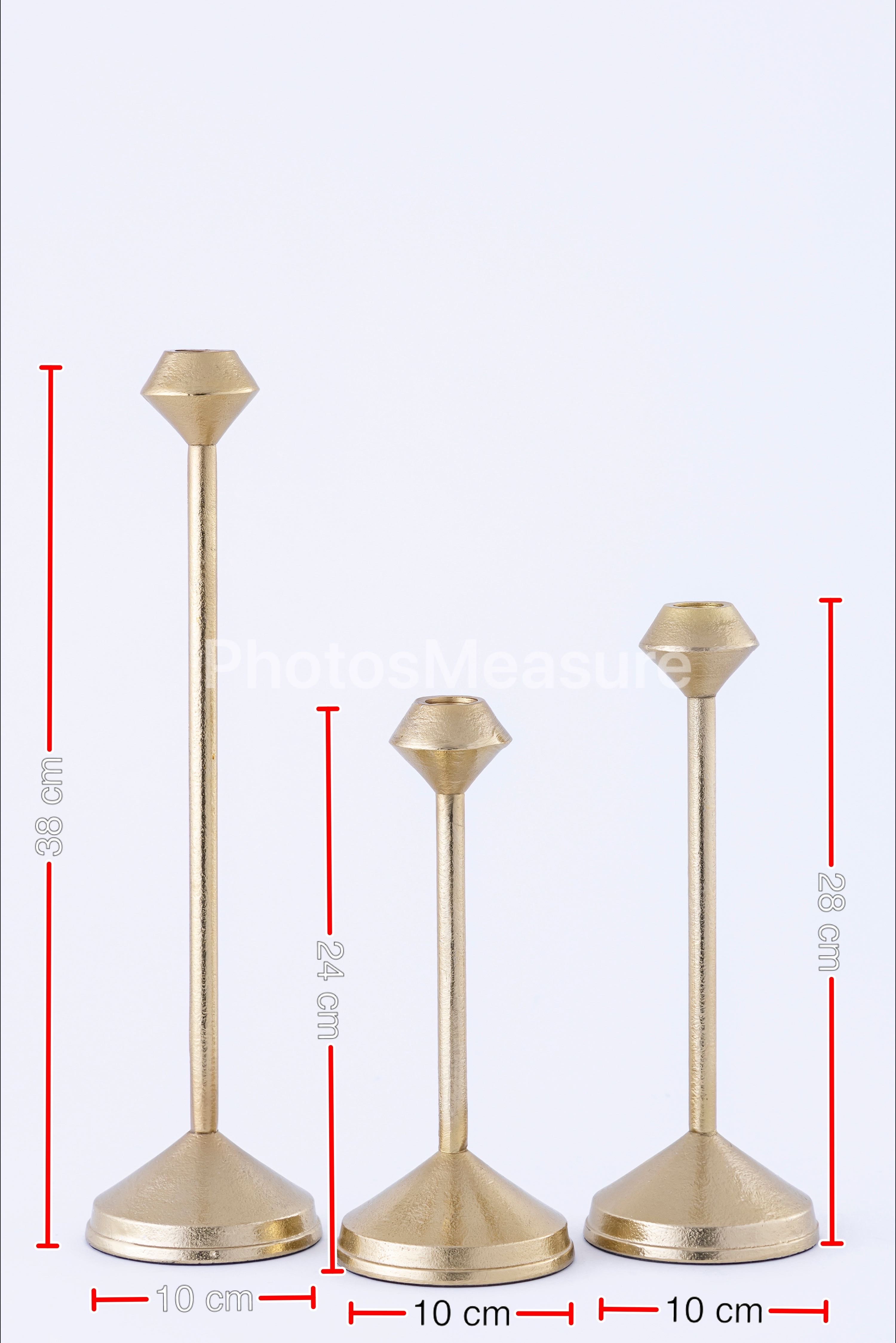 Poura Gold Aluminum Candle Holder Set of 3 Timeless Home Accent