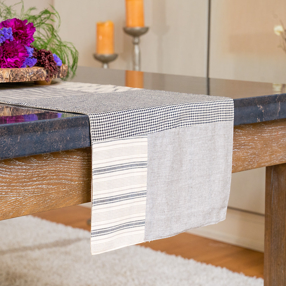 Noa Yarn-dyed Patchwork Table Runner